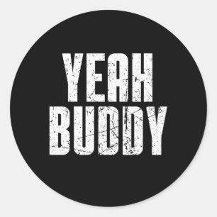 Yeah Buddy Old School Bodybuilding Classic Round Sticker