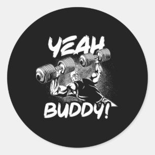 Yeah Buddy - Ronnie Coleman Db Bench Press Gym Mot Classic Round Sticker