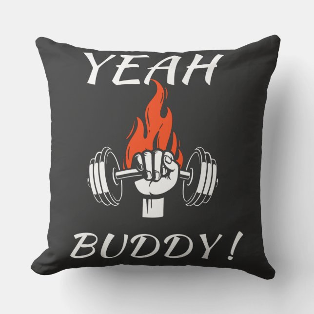 Yeah Buddy! The King's Catchphrase Cushion (Front)