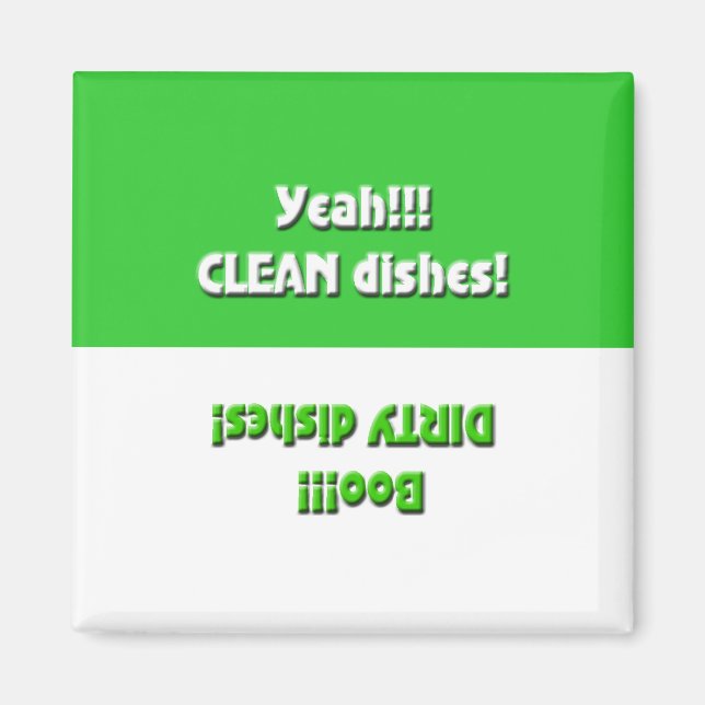 Yeah Clean/Boo Dirty- Green Dishwasher Magnet (Front)