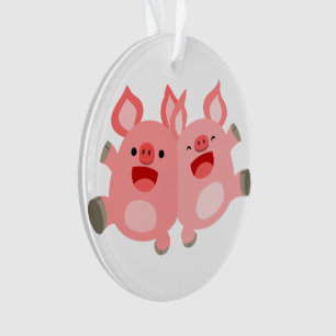 YEAH!! Cute Cartoon Pigs Acrylic Ornament