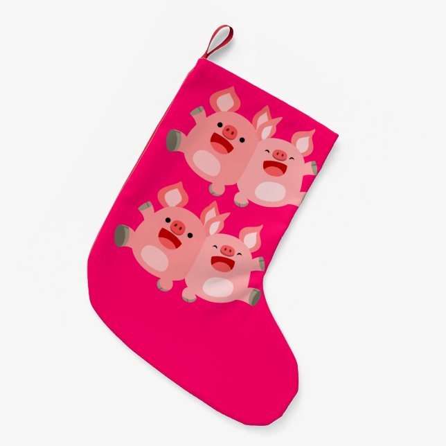 YEAH!! Cute Cartoon Pigs Christmas Stocking (Front (Hanging))