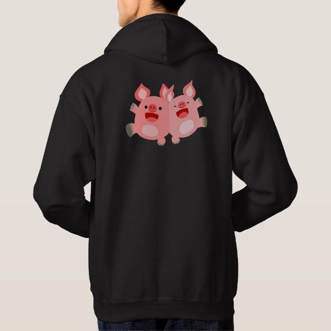 YEAH!! Cute Cartoon Pigs Hoodie (back) (Back)