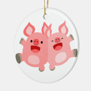 YEAH!! Cute Cartoon Pigs Ornament