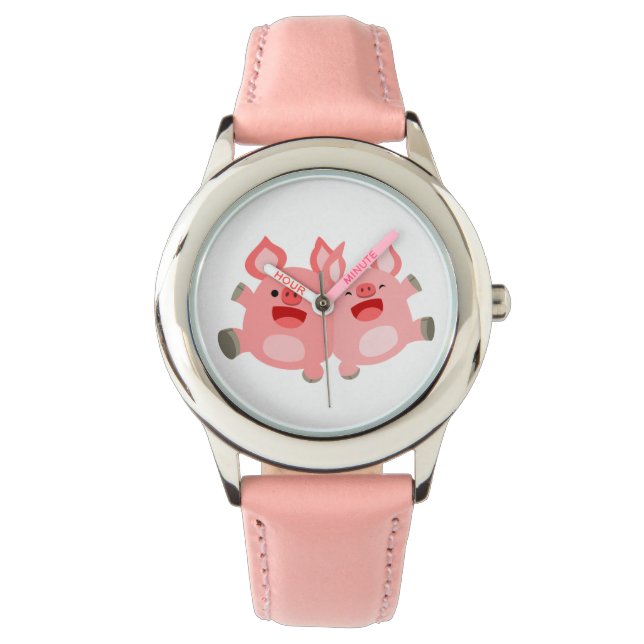 YEAH!! Cute Cartoon Pigs Watch (Front)
