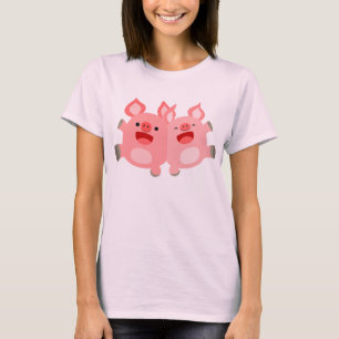 YEAH!! Cute Cartoon Pigs Women T-Shirt