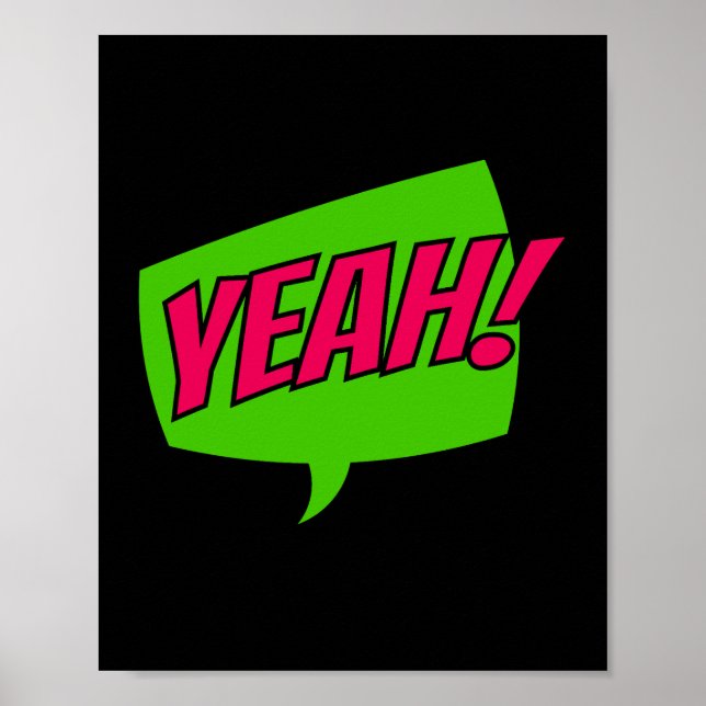 Yeah! Energetic Pop Art Comic Cheer Poster (Front)