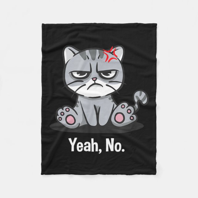 Yeah Funny Sarcastic Humour Sarcasm Introvert Fleece Blanket (Front)