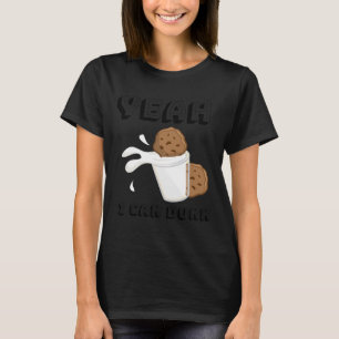 Yeah I Can Dunk Milk And Cookies Sketll Cookie T-Shirt