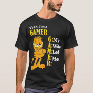 Yeah i'm a gamer my wife left me gaming funny cat  T-Shirt