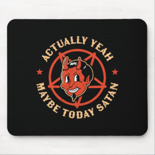 Yeah Maybe Satan Retro Vintage Halloween Goth Mouse Mat