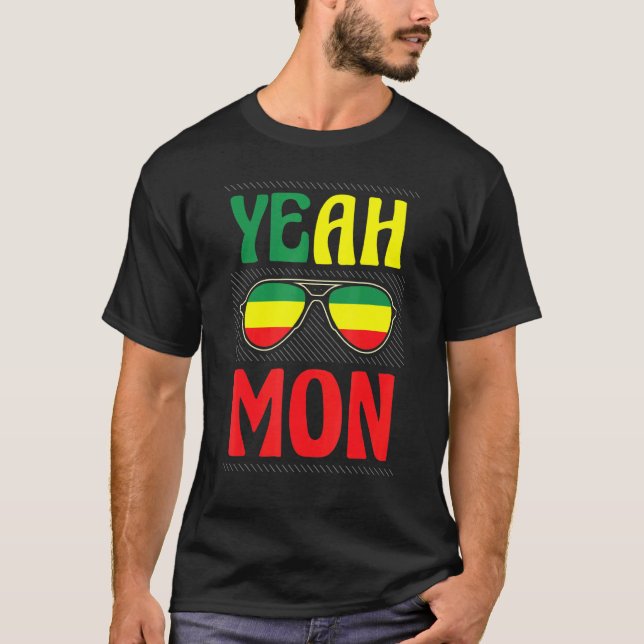 Yeah Mon Jamaican For A National Flag Design Jamai T-Shirt (Front)