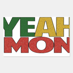 Yeah Mon Jamaican Vacation Rectangular Sticker