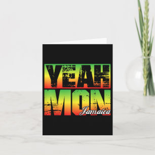 Yeah Mon Retro Jamaica Flag Jamaican Souvenir Funn Card