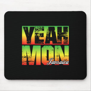 Yeah Mon Retro Jamaica Flag Jamaican Souvenir Funn Mouse Mat
