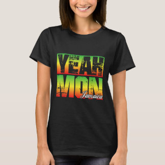 Yeah Mon Retro Jamaica Flag Jamaican Souvenir Funn T-Shirt