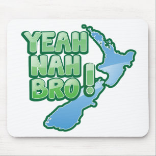 Yeah nah BRO New Zealand KIWI Auckland design Mouse Mat