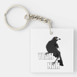 Yeah Nah funny Australian slang magpie key ring