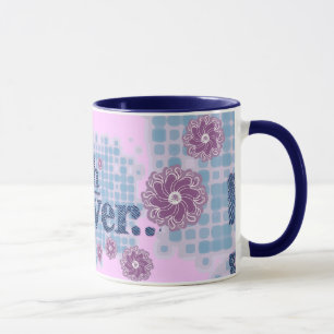 yeah whatever... denim blue & pink teen mug