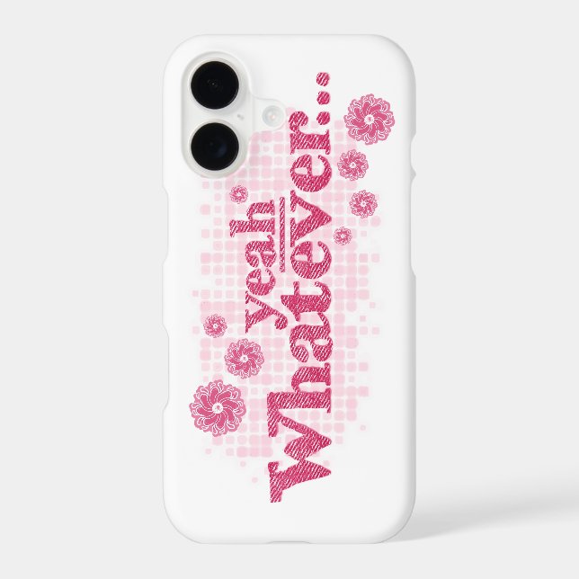 yeah whatever slogan red & white iphone case (Back)