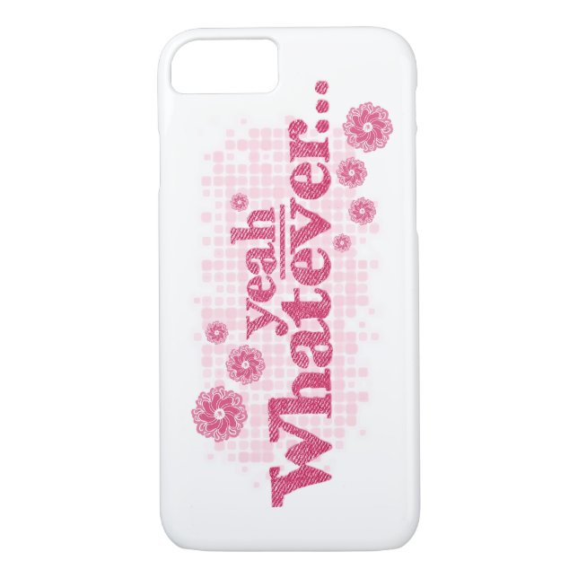 yeah whatever slogan red & white iphone case (Back)