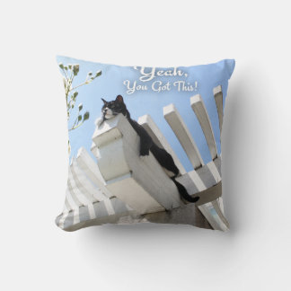 Yeah You Got This Cat Encouraging Slogan Cushion
