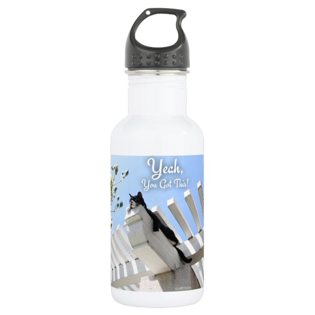 Yeah You Got This Cute Cat Inspirational Slogan 532 Ml Water Bottle (Front)