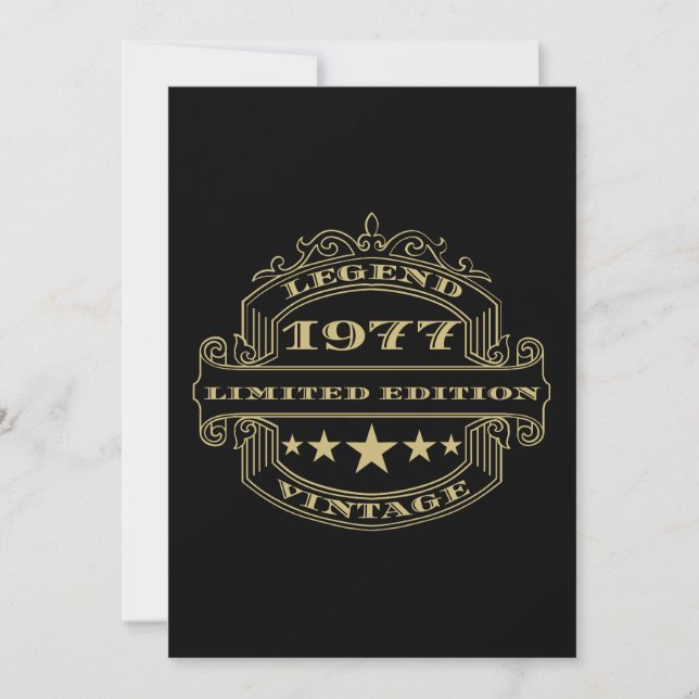Year 1977 Personalised Birthday Party Invitation (Front)