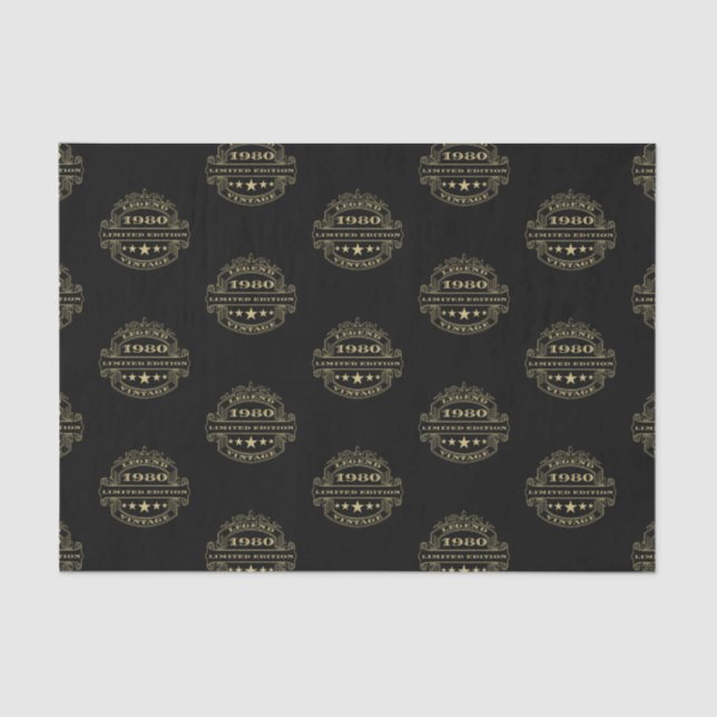 Year 1980 Birthday Tissue Paper (Front)