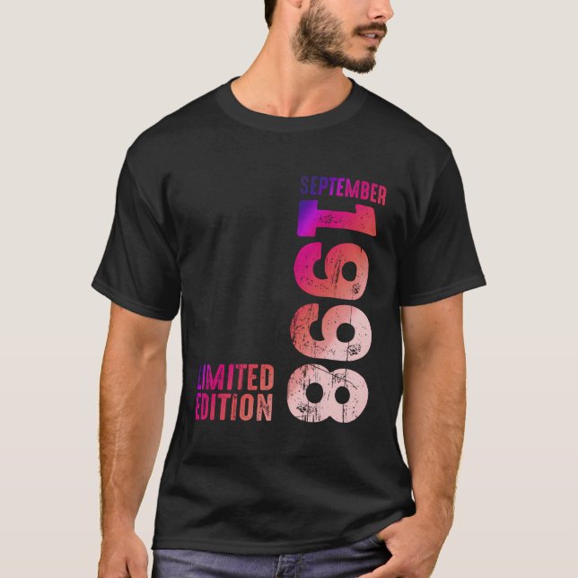 Year 1998 Month Of September 1998 Retro 1998 Vinta T-Shirt (Front)