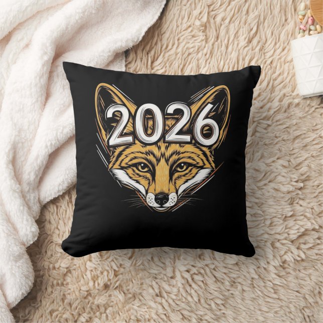 Year 2026 Fennec Fox Mascot - Bold New Year Design Cushion (Blanket)