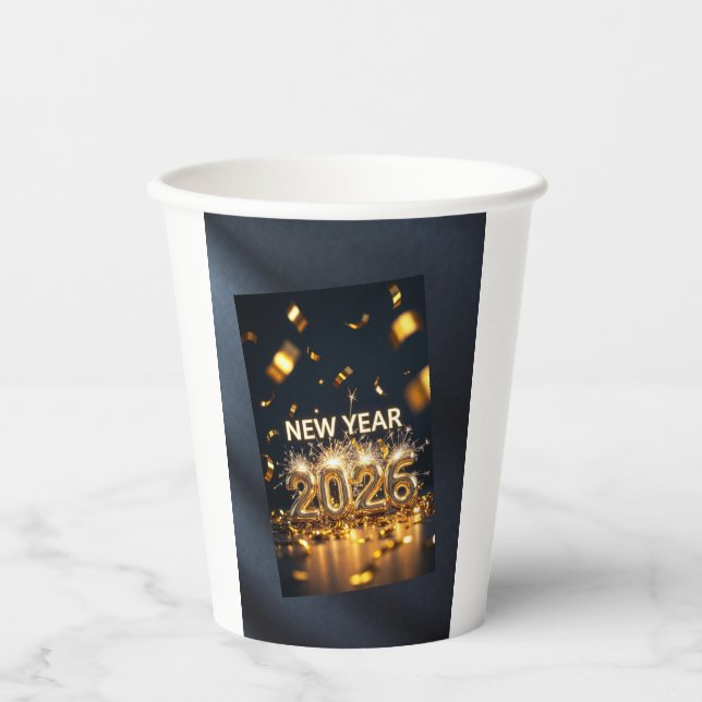 Year 2026 – Fresh Start, New Hopes Greet Paper Cups (Front)