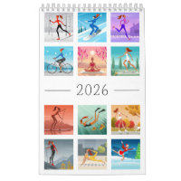 Year 2026 Sport Fitness Young Woman Girl Colorful