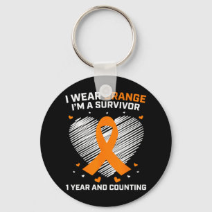 Year Cancer Free Leukaemia Survivor Gifts Orange A Key Ring
