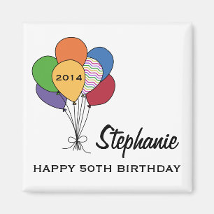 Year Dated, Age, Name Personalised Birthday Magnet