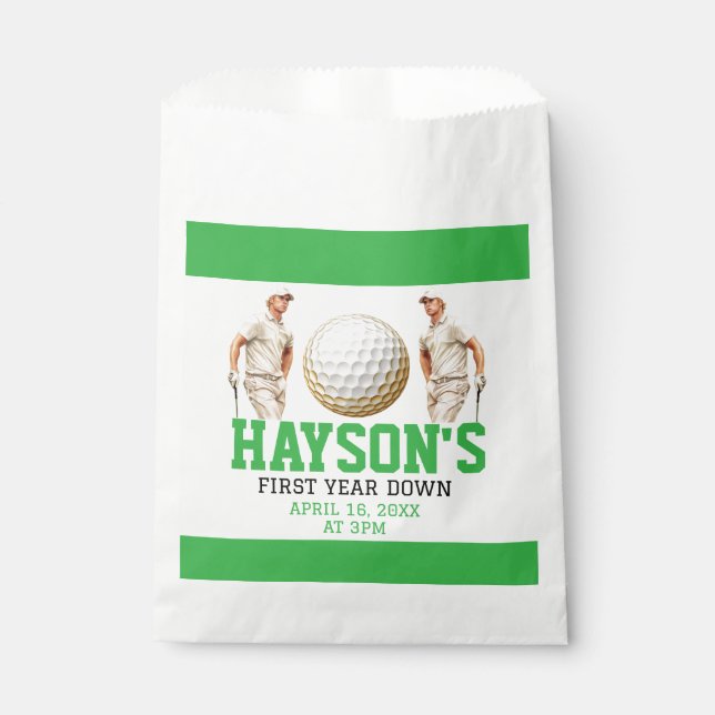 Year Down, Golf On! 1st Birthday Party Favour Bags (Front)