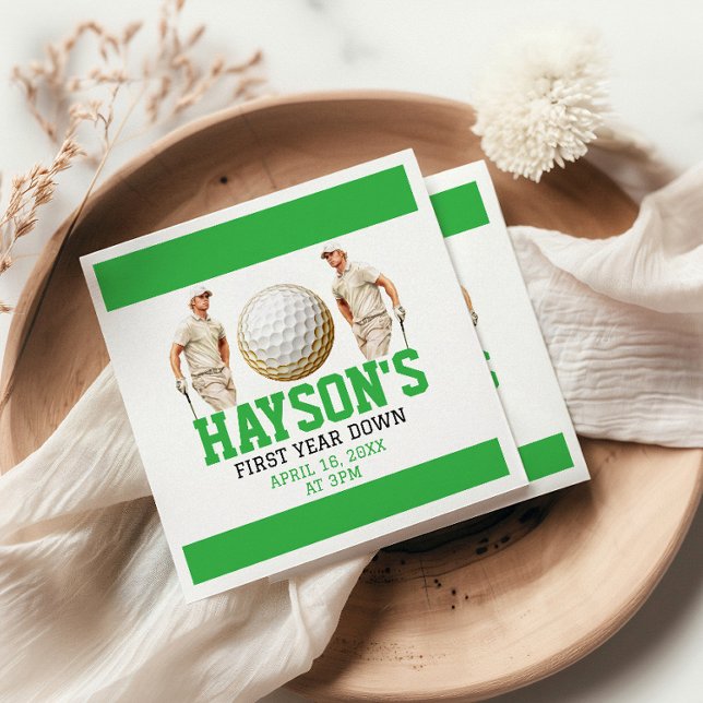 Year Down, Golf On! 1st Birthday Party Napkin (Creator Uploaded)