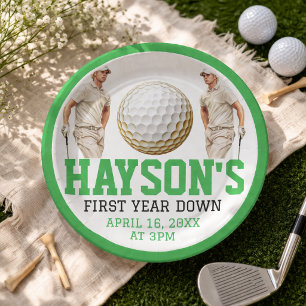 Year Down, Golf On! 1st Birthday Party Paper Plate