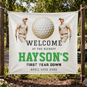  Year Down, Golf On! 1st Birthday Welcome Banner
