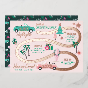 Year End Highlight Tropical Christmas Let's Roll Foil Holiday Card