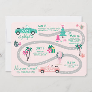Year End Highlight Tropical Christmas Let's Roll Holiday Card