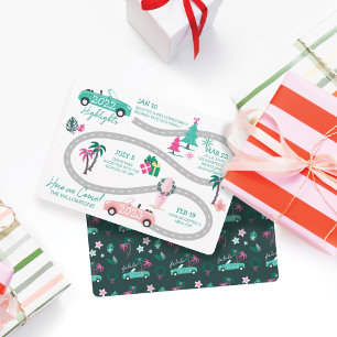 Year End Highlight Tropical Christmas Let's Roll Holiday Card