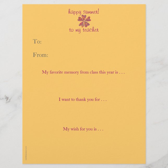 Year-end personalised teacher thank you - hearts (Front)