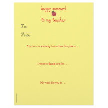 Year-end personalised teacher thank you - ladybug