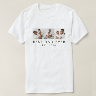 Year Established 3 Photos Best Dad Ever T-Shirt