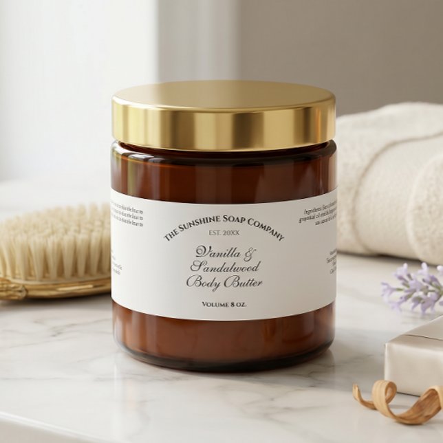 Year Established White Body Butter Jar Label (Creator Uploaded)