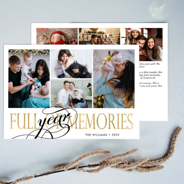Year Full of Memories Photo Collage Year In Review Holiday Card (Creator Uploaded)