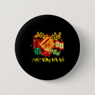 Year Happy Vietnamese Lunar Chuc Mung 6 Cm Round Badge