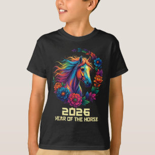 Year Horse 2026 Happy Chinese Artwork T-Shirt