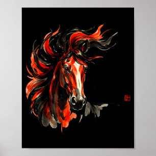 Year Horse Chinese New 2026 Illustration Poster